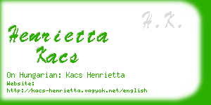 henrietta kacs business card